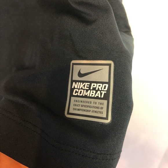 Nike combat m blue fitted athletic shirt dri-fit - Picture 2 of 4